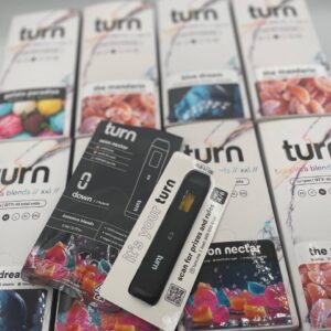 Turn 2g Disposable Vape pen with sleek design and strain-specific packaging, ideal for on-the-go use.