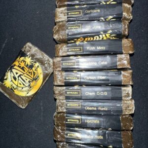 Premium Cali Plates Hash concentrate in clear packaging, made with solventless dry sift extraction for clean, potent cannabis flavor and effects.