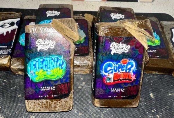 STICKY FINGERS dry sift hash in glass jar – premium solventless hash for sale online