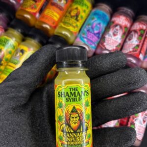 THE SHAMAN’S THC Syrup bottle with dose markers – premium cannabis syrup for sale online