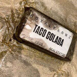 Royal Farmz hash staticwith golden resin texture – buy premium static hash online for pure, smooth, and balanced effects.